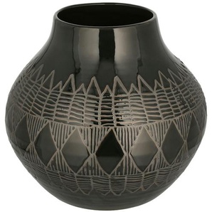 Vase | schwarz | Steingut | 36 cm | [41.0] |
