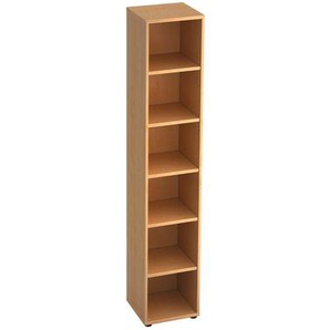 Venda Regal, Ahorn, Holzwerkstoff, 5 Fächer, 40x215.6x40 cm, Fsc, DIN EN ISO 14001, Beimöbel erhältlich, Arbeitszimmer, Büroregale, Bücherregale