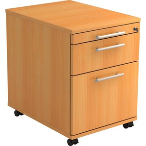 Venda Rollcontainer, Buche, Kunststoff, 3 Schubladen, 42.8x59x58 cm, Fsc, DIN EN ISO 14001, Beimöbel erhältlich, Arbeitszimmer, Container, Rollcontainer