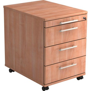 Venda Rollcontainer, Nussbaum, Kunststoff, 4 Schubladen, 42.8x59x56 cm, Fsc, DIN EN ISO 14001, Beimöbel erhältlich, Arbeitszimmer, Container, Rollcontainer