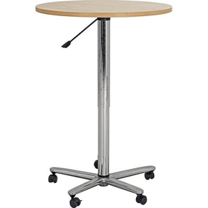 Venda Stehtisch, Ahorn, Metall, Holzwerkstoff, 80x72-114x80 cm, DIN EN ISO 14001, höhenverstellbar, Esszimmer, Tische, Stehtische