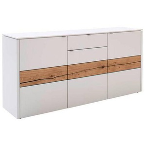 Venjakob Sideboard, Weiß, Eiche, Metall, Eiche, teilmassiv, 3 Fächer, 1 Schubladen, 186x89x43 cm, Goldenes M, Made in Germany, Dgm, DGM-Klimapakt, DGM-Emissionslabel, Typenauswahl, Beimöbel erhältlich, umfangreiches Zubehör stehend, Wohnzimmer, Kommoden &