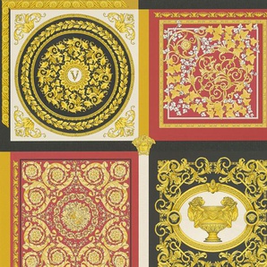 Versace Vliestapete Wallpaper Versace 5 Design Patchwork, leicht strukturiert, abstrakt, gemustert, leicht glänzend, (1 St), auffallende Fliesen-Tapete Tapeten Wohnzimmer Schlafzimmer Küche Optik