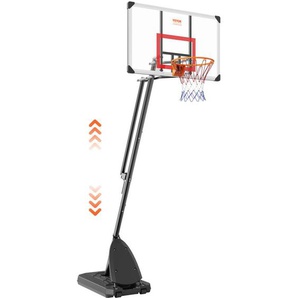 Vevor Basketballkorb Outdoor Basketballkorb mit Ständer 232–305 cm Höhenverstellbar, φ 483 mm Basketballständer mit Rädern, Basketball-Set für Kinder