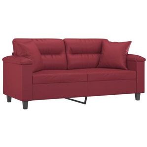 Vidaxl - 2-Sitzer-Sofa mit Zierkissen Weinrot 140 cm Kunstleder