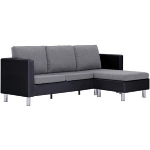 Vidaxl - 3-Sitzer-Sofa mit Kissen Schwarz Kunstleder