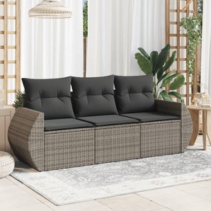 Vidaxl 3-Tlg. Garten-Sofagarnitur aus Polyrattan mit Kissen