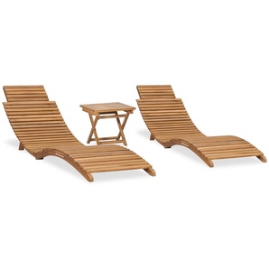 vidaXL 3-tlg. Lounge-Set Klappbar Massivholz Teak (3059960)