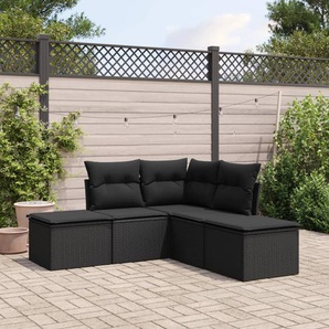 Vidaxl 5-Tlg. Garten-Sofagarnitur aus Polyrattan mit Kissen