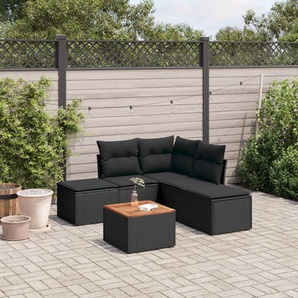 Vidaxl 6-Tlg. Garten-Sofagarnitur aus Polyrattan mit Kissen