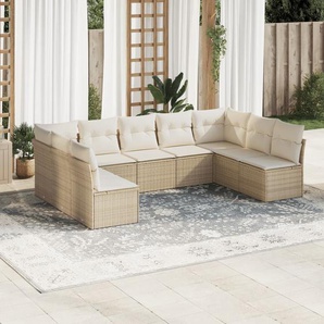 Vidaxl 9-Tlg. Garten-Sofagarnitur aus Polyrattan mit Kissen