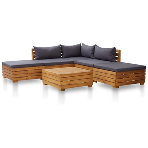 vidaXL Garden Set in Acacia Wood Dark Grey Pillows