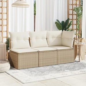 Vidaxl Garten-Ecksofa Mit Kissen Schwarz Polyrattan