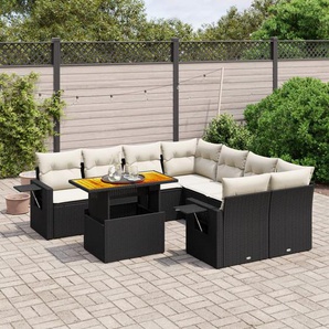 vidaXL Gartenmöbel Sofa Garten Garnitur Lounge Sitzgruppe 9-tlg. Poly Rattan