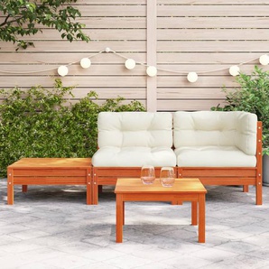 2-Sitzer Lounge-Set aus Rattan mit Polster