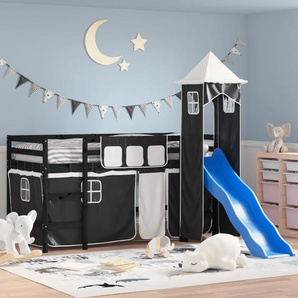 Vidaxl Kinderhochbett Mit Turm Schwarz/Weiß