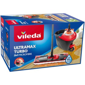 Vileda Bodenreinigungsset Ultramat Turbo Set, Kunststoff, 49x30.6x29.8 cm, Teleskopstiel, 360° Drehgelenk, hohe Saugfähigkeit, Schleudermechanik, Haushaltsreinigung, Wischen & Reinigen