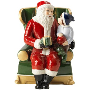 Villeroy & Boch Weihnachtsmann Christmas Toys, Grün, Rot, Weiß, Keramik, Weihnachtsmann, 10x10x15 cm, sitzend, zum Stellen, Dekoration, Weihnachtsdekoration, Winterdeko