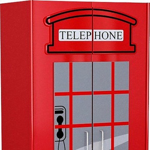 Vipack Kleiderschrank London, Kinderkleiderschrank (Made in Europe) Schrank im Look einer Londoner Telefonzelle mit Schublade