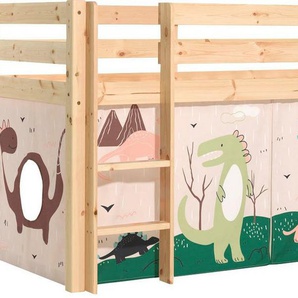 Vipack Spielbett Vipack Pino (Made in Europe), Hochbett mit Textil-Set, inkl. Rolllattenrost, Leiter und Rutsche