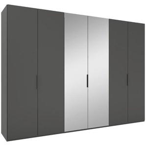 Visionight Drehtürenschrank, Anthrazit, Metall, 9 Fächer, 2 Schubladen, 300x223x62 cm, Goldenes M, Made in Germany, DGM-Klimapakt, DGM-Emissionslabel, Typenauswahl, in verschiedenen Holzarten erhältlich, Größen Holzdekoren erhältlich, Schlafzimmer,