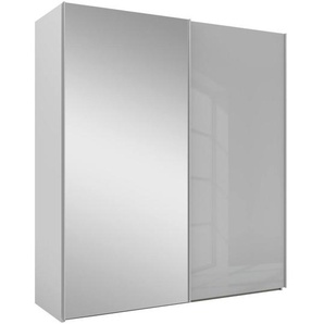 Visionight Schwebetürenschrank, Grau, Metall, 7 Fächer, 2 Schubladen, 200x223x69 cm, Goldenes M, Made in Germany, DGM-Klimapakt, DGM-Emissionslabel, Typenauswahl, in verschiedenen Holzarten erhältlich, Größen Holzdekoren erhältlich, Schlafzimmer,