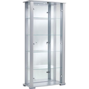 Vitrine FIF MÖBEL STELLA Schränke Gr. B/H/T: 86cm x 178cm x 38cm, silberfarben (silber) StandvitrineGlasvitrine 2x Glastür,perfekt für Sammler,Sammlervitrine