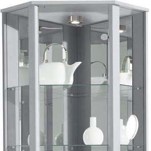 Vitrine FIF MÖBEL TRIO Schränke Gr. B/H/T: 71 cm x 172 cm x 50 cm, silberfarben Vitrinen