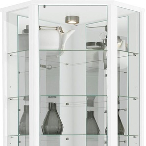 Vitrine FIF MÖBEL TRIO Schränke weiß EckvitrineGlasvitrine 1x Glastür, perfekt für Sammler, Sammlervitrine