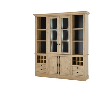 Vitrine - holzfarben - Materialmix - 193 cm - 214 cm | Möbel Kraft