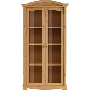 Vitrine HOME AFFAIRE Anna Schränke Gr. B/H/T: 96cm x 188cm x 46cm, 2 St., beige (natur) zertifiziertes Massivholz, im romantischen Landhausstil, Höhe 194 cm