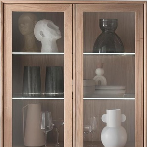 Vitrine HOME AFFAIRE Koda Schränke Gr. B/H/T: 89,8 cm x 139,50 cm x 41,5 cm, braun (eiche) Vitrinen inklusive Beleuchtung, verstellbare Glasböden