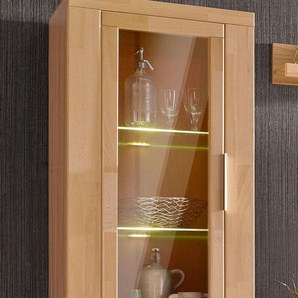 Vitrine HOME AFFAIRE Schränke Gr. Holzwerkstoff kernbuchefarben (Korpus)/ Massivholz Kernbuche (Front), beige (kernbuche teilmassiv)