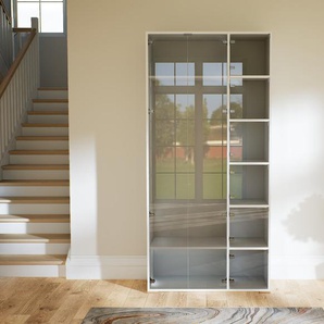 Vitrine Kristallglas klar - Moderne Glasvitrine: Türen in Kristallglas klar - Hochwertige Materialien - 115 x 234 x 47 cm, Selbst zusammenstellen
