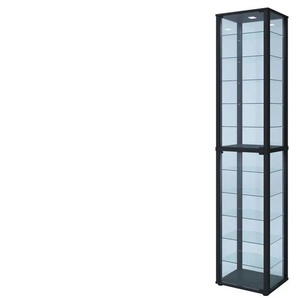 Vitrine ¦ schwarz ¦ Maße (cm): B: 50 H: 227