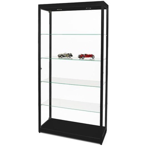 Vitrine sdb Aluminium schwarz eloxiert, 200x100x40 cm