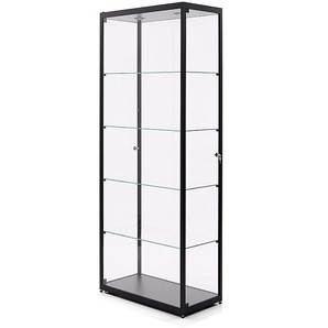 Vitrine sdb Aluminium schwarz eloxiert, 200x80x40 cm