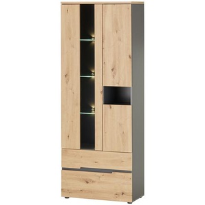 Vitrine  Vesio ¦ holzfarben ¦ Maße (cm): B: 75 H: 197 T: 38