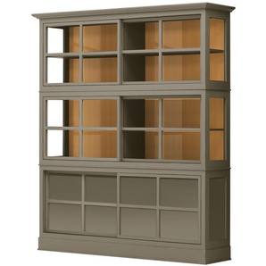 Vitrinenschrank 191 x 220 x 49cm Grau