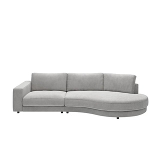 Jette Home Organisches Einzelsofa in Cord Sila ¦ grau ¦ Maße (cm): B: 330 H: 85 T: 166