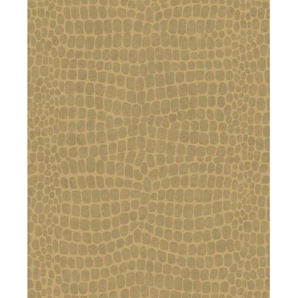 Vliestapete, Beige, Kunststoff, Papier, Animalprint, 52x1005 cm, Made in Europe, Tapeten Shop, Vliestapeten