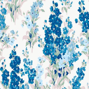 Xxxl Vliestapete, Blau, Kunststoff, Papier, Blume, 52x1005 cm, Made in Europe, Tapeten Shop, Vliestapeten