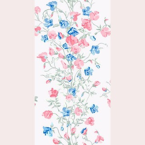 Xxxl Vliestapete, Blau, Weiß, Pink, Kunststoff, Papier, Blume, 52x1005 cm, Made in Europe, Tapeten Shop, Vliestapeten