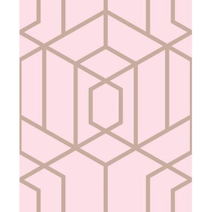 Vliestapete, Pink, Kunststoff, Papier, Ornament, 52x1000 cm, Made in Europe, Tapeten Shop, Vliestapeten