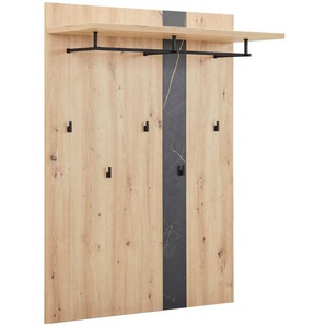 Voleo Garderobenpaneel, Anthrazit, Eiche Artisan, Metall, Holzwerkstoff, 92x123x35 cm, Aufhängemöglichkeit, Garderobe, Garderobenpaneele, Garderobenpaneele