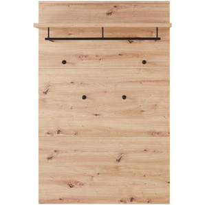 Voleo Garderobenpaneel, Eiche Artisan, Holzwerkstoff, 84.2x129.6x29.6 cm, Aufhängemöglichkeit, Hutablage, Kleiderstange, Garderobe, Garderobenpaneele, Garderobenpaneele