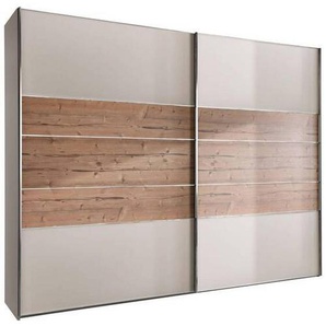 Voleo Schwebetürenschrank, Champagner, Holzwerkstoff, 9 Fächer, 2 Schubladen, 250x217x67 cm, ISO 9001, Goldenes M, Made in Germany, Beimöbel erhältlich, umfangreiches Zubehör in verschiedenen Größen Holzdekoren erhältlich, Schlafzimmer, Kleiderschränke,