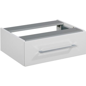 Voleo Unterschrank Lara, Weiß, Chrom, Weiß Hochglanz, Metall, 1 Schubladen, 60x20.9x48.8 cm, Made in Germany, hängend, Badezimmer, Badmöbelsets & -serien, Badmöbel-Serien