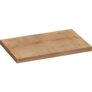 Voleo Waschtisch-Abdeckplatte Lara, Eiche, Holzwerkstoff, eckig, 50.5x3.8x80.4 cm, Made in Germany, Badezimmer, Badezimmerschränke, Waschbeckenunterschränke