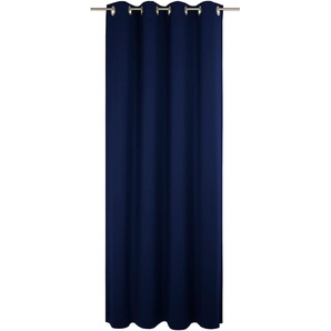 Vorhang WIRTH Newbury Gardinen Gr. 375 cm, Ösen, 130 cm, blau (nachtblau) Ösen nach Maß